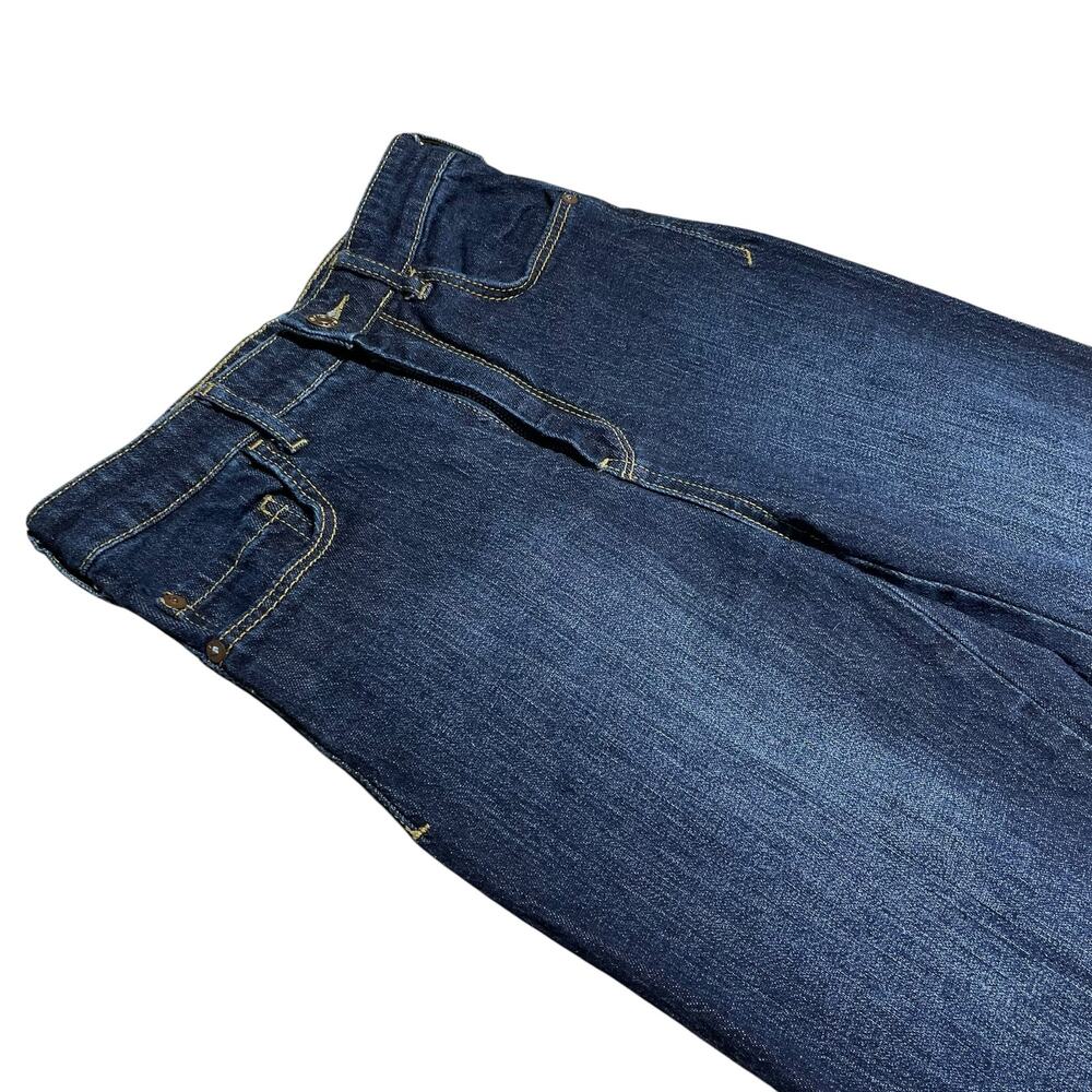 ANTHROPOLOGIE PILCRO The Column Straight-Leg High-Rise Dark Wash Jeans Size 25 - Picture 4 of 10